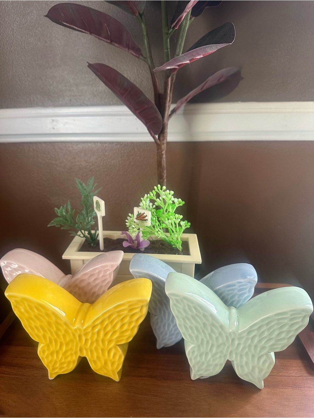 Ceramic butterfly for decoration set of 4 New